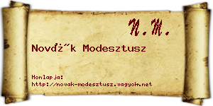 Novák Modesztusz névjegykártya